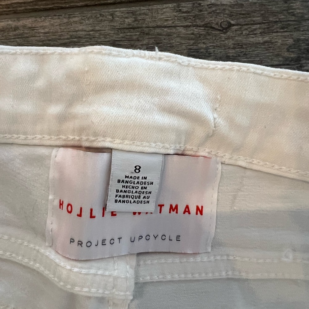 Up Cycled Patchwork, Print White Stretchy Denim J… - image 3